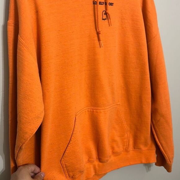 Lonely Ghost Mens Orange Text Me When You Get Home Pullover Hoodie Size Large - Picture 2 of 7